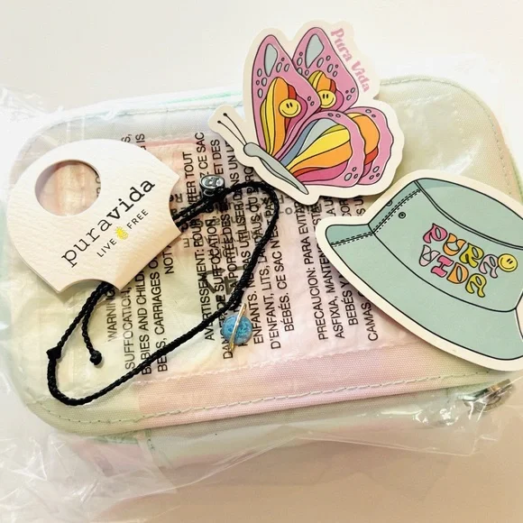 Pura Vida Watercokor Jewelry Case Set with gift bracelet and stickers - Picture 10 of 12